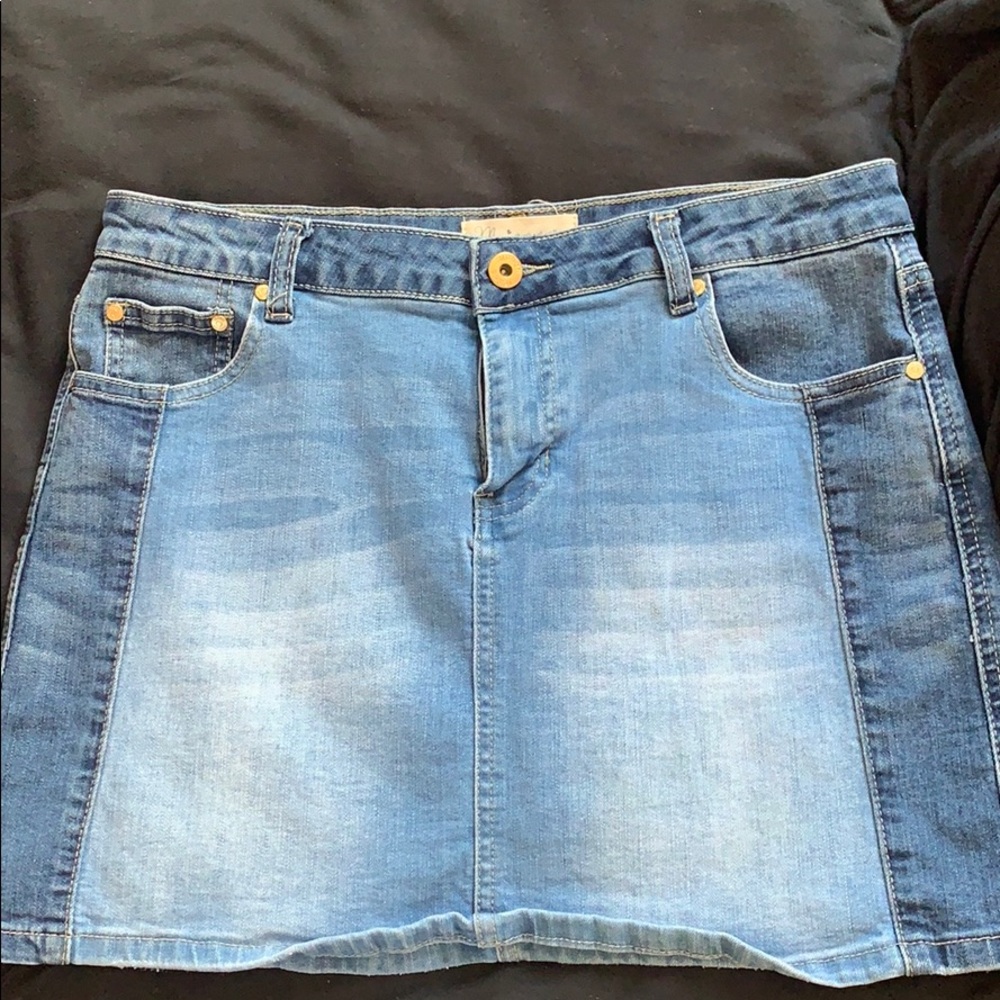 Multi-colored jean skirt